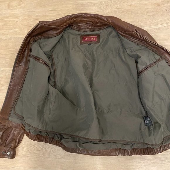 Couture by J. Park Brown Genuine Leather Jacket - Picture 4 of 6